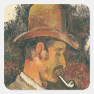 Sticker Carré Homme de Paul Cezanne dans le costume oriental,
