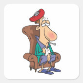 Sticker Carré Homme Déjà Rejeté (Devant)