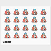 Sticker Carré Homme malade (Feuille)