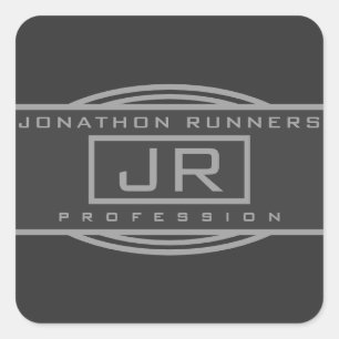 Sticker Carré Hommes Sporty Gray Gray & Dark Grays