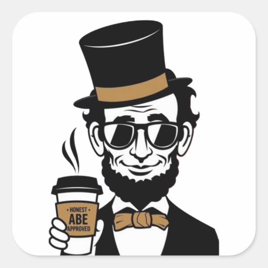 Sticker Carré Honest Abe (Devant)