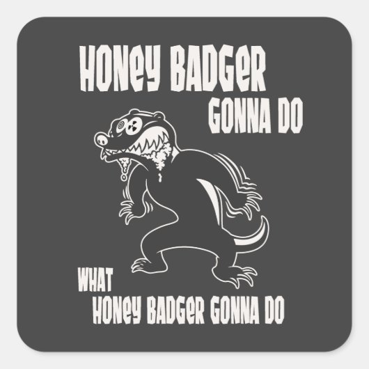 Sticker Carré Honey Badger (Devant)