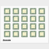 Sticker Carré Honey & Basil Personalized Soy Wax Candle Label (Feuille)