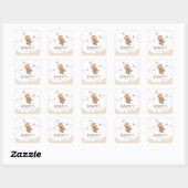 Sticker Carré Honey Bear First Bee day (Feuille)