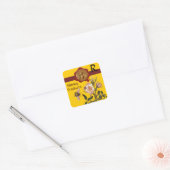 STICKER CARRÉ HONEY BEE AND WILD ROSES, BEEKEEPER WAX SEAL (Enveloppe)