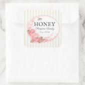 Sticker Carré Honey Bee Rustic Floral Striped Beige (Sac)