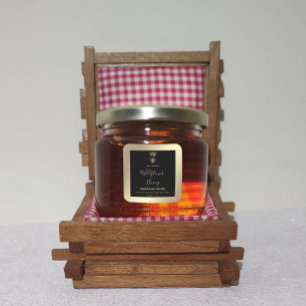 Sticker Carré Honey jar script moderne queen bee