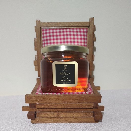 Sticker Carré Honey jar script moderne queen bee