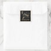 Sticker Carré Honey jar script moderne queen bee carré autocolla (Sac)