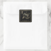 Sticker Carré Honey jar script moderne queen bee carré autocolla (Sac)