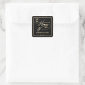 Sticker Carré Honey jar script moderne queen bee carré autocolla (Sac)
