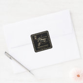 Sticker Carré Honey jar script moderne queen bee carré autocolla (Enveloppe)