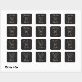 Sticker Carré Honeywind Brown Black Boho Papillon Sweet 16 (Feuille)