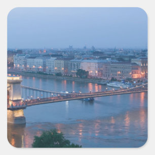 Sticker Carré HONGRIE, Budapest : Pont Szechenyi (à chaînes), 3