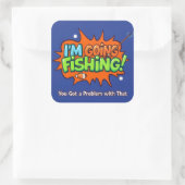 Sticker Carré Hooked on Fun : The Ultimate Fishing Adventure! (Sac)