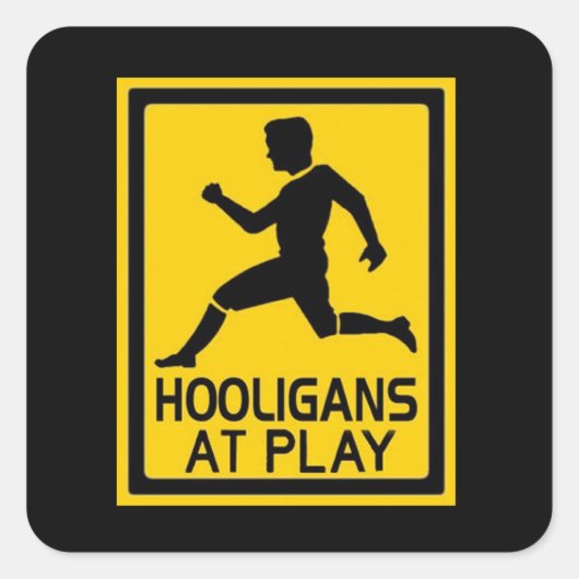 Sticker Carré Hooligans en jeu (Devant)