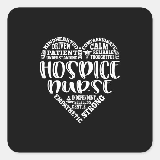 Sticker Carré Hôpital, infirmière d'hospice, rn cna (Devant)
