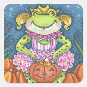 Sticker Carré HOPPY HALLOWEWEEN Carré DE LA FEUILLE DE BÂTIMENTS