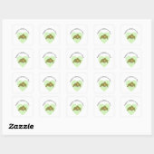Sticker Carré Hoppy Valentines Day Funny Cute Frogs In Love (Feuille)