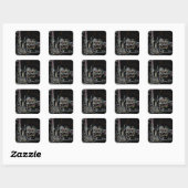 Sticker Carré Horizon coloré à Manhattan (Feuille)
