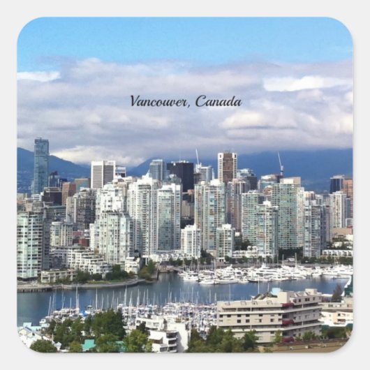 Sticker Carré Horizon de Vancouver Canada (Devant)