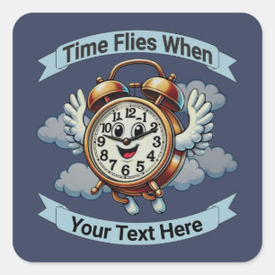 Sticker Carré Horloge de vol personnalisable "Heures de vol quan