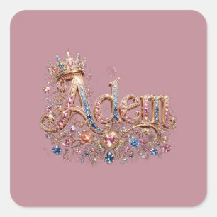 Sticker Carré Horloge murale décorative Adam Crown