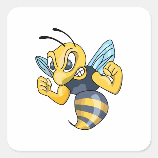 STICKER CARRÉ HORNET JAUNE (Devant)