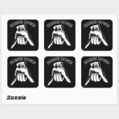 Sticker Carré "HORNS DOWN" funny (Feuille)