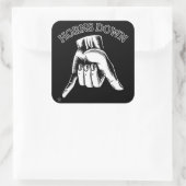 Sticker Carré "HORNS DOWN" funny (Sac)