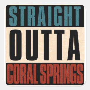 Sticker Carré Hors de Coral Springs Floride FL