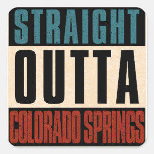 Sticker Carré Hors droit Colorado Springs Colorado CO