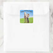 Sticker Carré Horse Girl Anniversaire Célébration Message spécia (Sac)