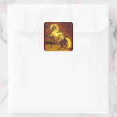 Sticker Carré HORSE GRIS, Brown Jaune Or (Sac)