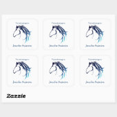 Sticker Carré Horse Head Classic Logo Moderne Personnalisé Bookp (Feuille)
