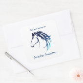 Sticker Carré Horse Head Classic Logo Moderne Personnalisé Bookp (Enveloppe)