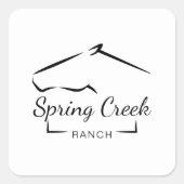 Sticker Carré Horse Ranch | Ferme à cheval (Devant)