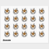 Sticker Carré Horseshoe et Star (Feuille)
