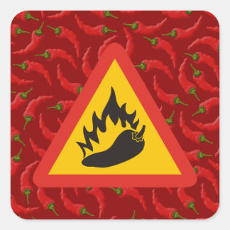 Sticker Carré Hot pepper danger