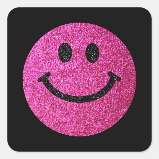 Sticker Carré Hot pink faux glitter face (Devant)