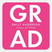 Sticker Carré Hot Pink | Graduation Gras (Devant)
