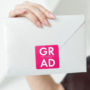 Sticker Carré Hot Pink Graduation Gras