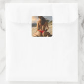 Sticker Carré Hot Summer Bikini Girl Photo Magnet Class (Sac)