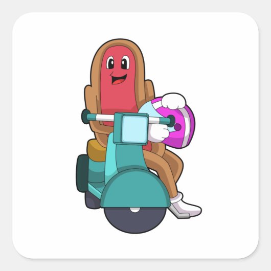 Sticker Carré Hotdog en vélo avec Scooter.PNG (Devant)