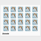 Sticker Carré Hound beagle (Feuille)
