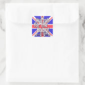 Sticker Carré Hourra pour le bébé ! (Sac)