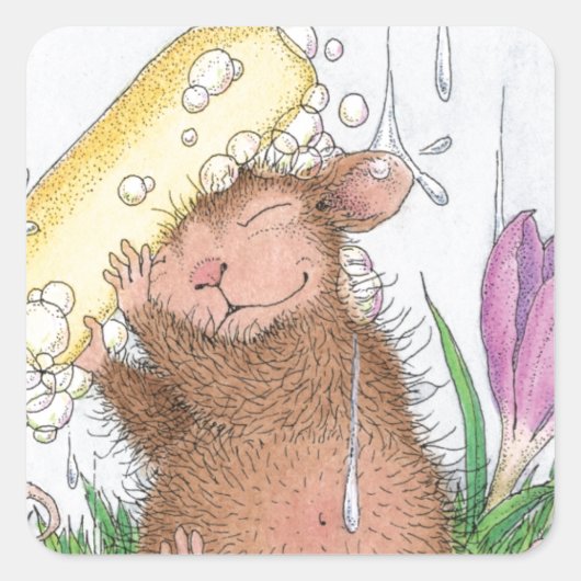 Sticker Carré House-Mouse Designs® - Bonne propreté des loisirs (Devant)