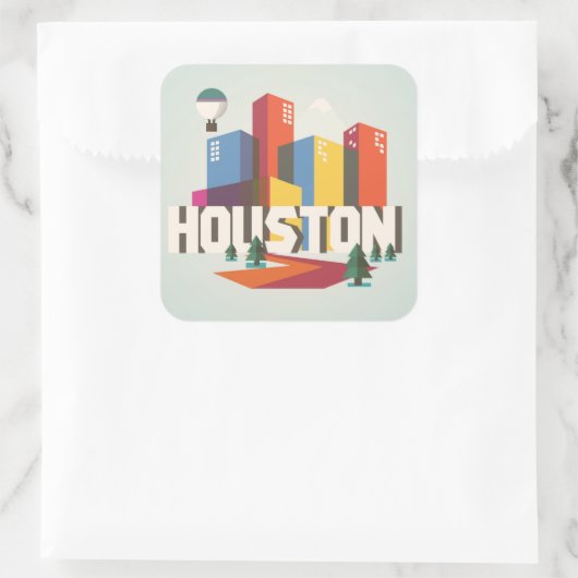 Sticker Carré Houston | Cityscape Design (Sac)