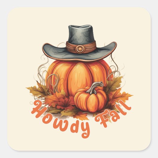 Sticker Carré Howdy Fall (Devant)