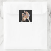 Sticker Carré Howling Coyote Pack, Animal, Nature (Sac)